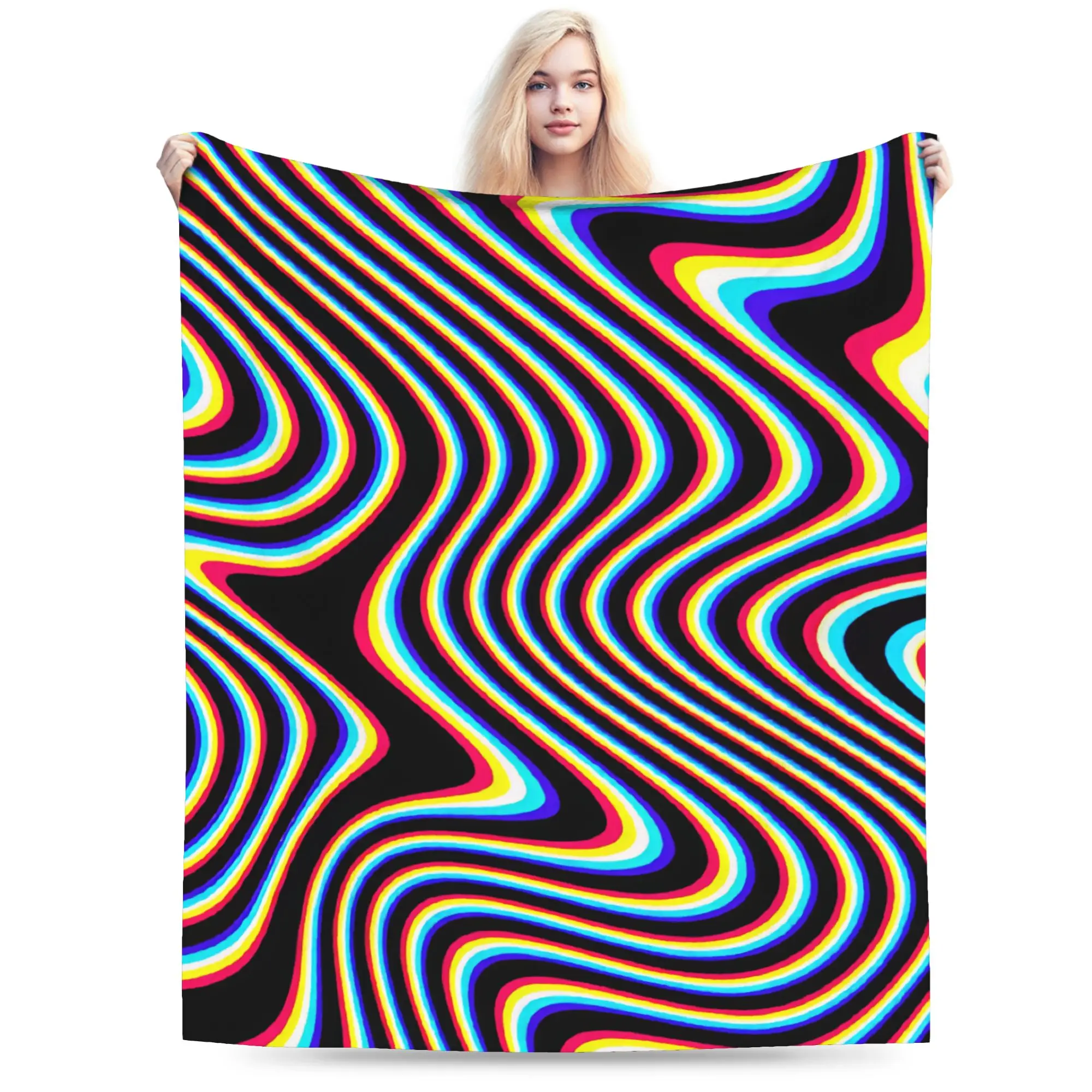 Abstract Swirl Disorder Super Warm Blanket  Kids Plush Bedding Throws Funny Home Decor Flannel Bedspread Sofa Bed Cover