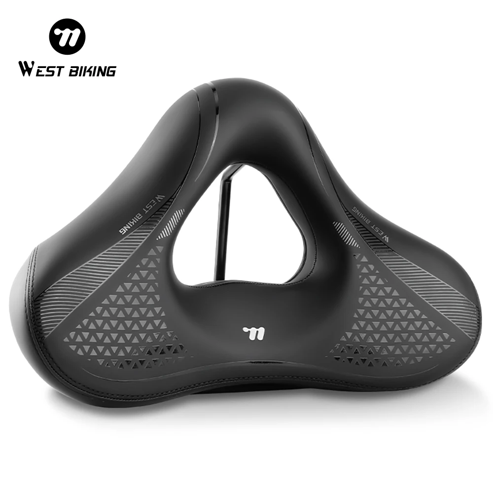 AliExpress West Biking WEST BIKING Hollow Bicycle Saddle High-Elastic Shock-Absorbing Widen Bike Seat Cushion PU Breathable Soft Cycling Seat Cushion