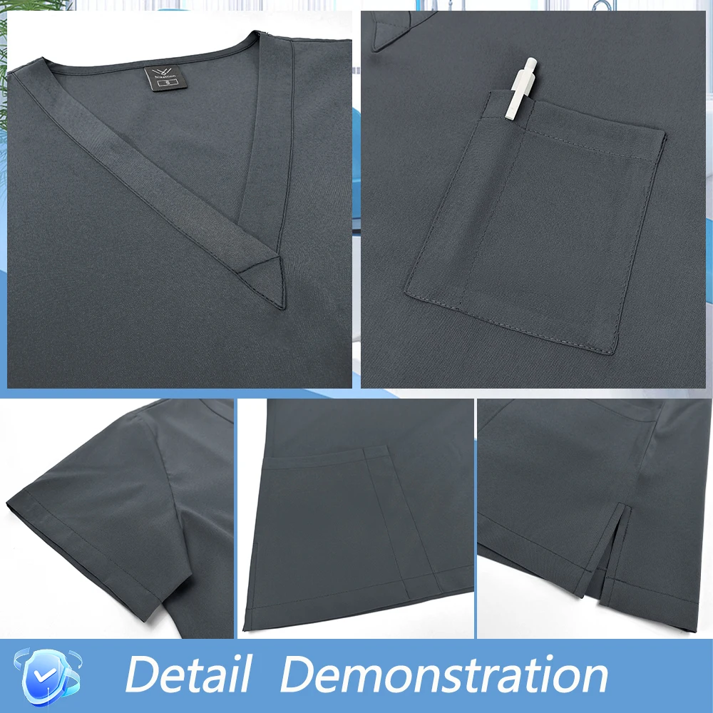 مجموعة ملابس العمل السريرية المرنة عالية الجودة سريعة الجفاف للرجال والنساء، ملابس جراحية، زي عمل لمتجر الحيوانات الأليفة