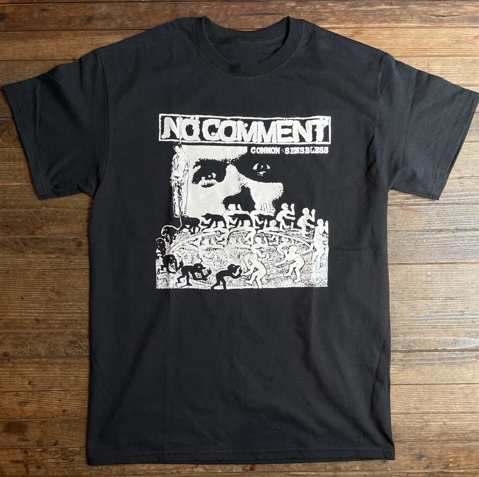 Vtg No Comment Band Music Lover Heavy Cotton Black All Size Unisex Shirt
