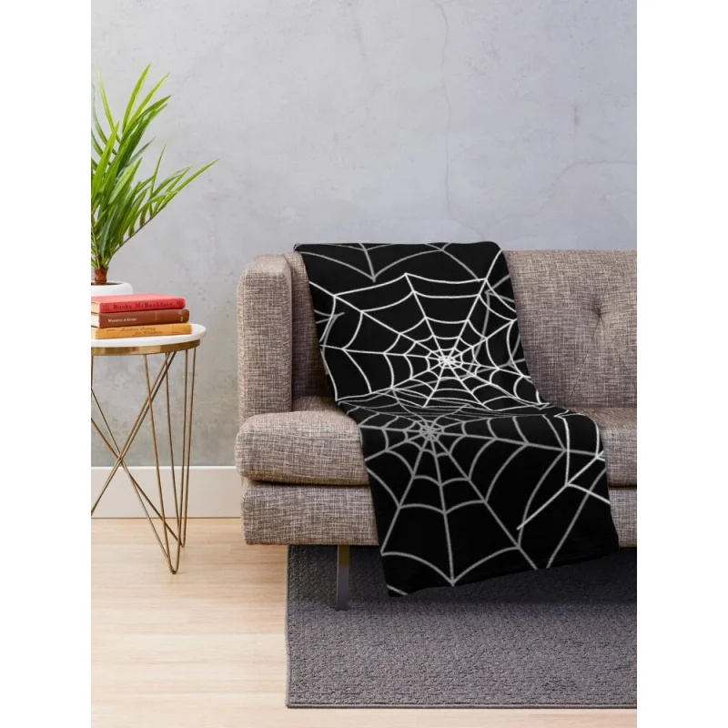 Spider cobweb spiderweb Halloween goth pattern HD HIGH QUALITY online store Throw Blankets 200x180cm