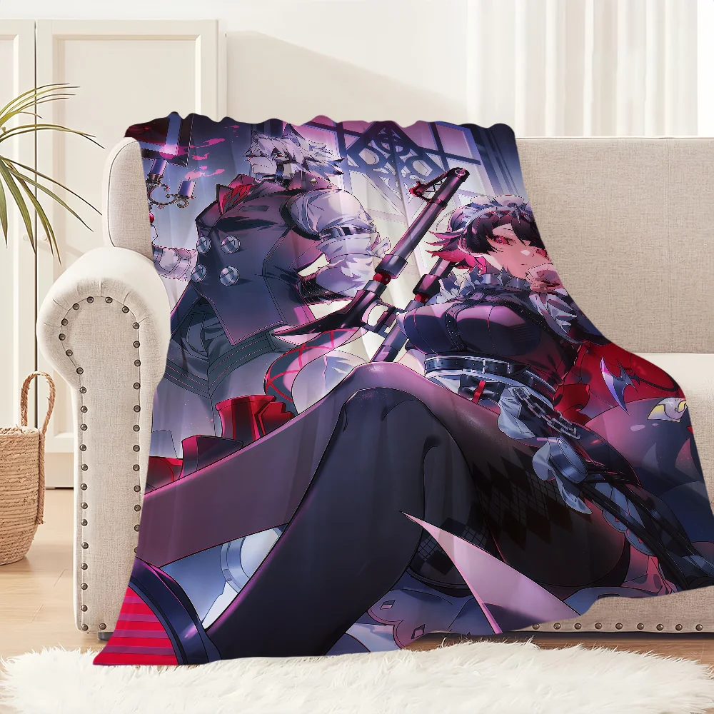 ZZZ Ellen Joe fanart Zenless Zone Zero Flannel warm comfort soft plush blanket for sofa living room office bedroom travel gift