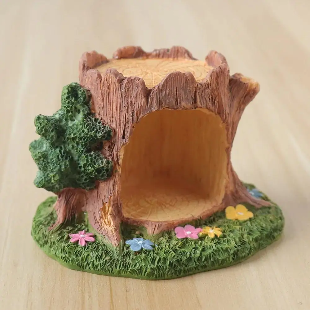 Miniatur Dekorasi Meja Resin Lubang Pohon Hutan Ajaib untuk Dekorasi Rumah Kantor, Ornamen Kerajinan Terinspirasi Alam, dan Ide Hadiah