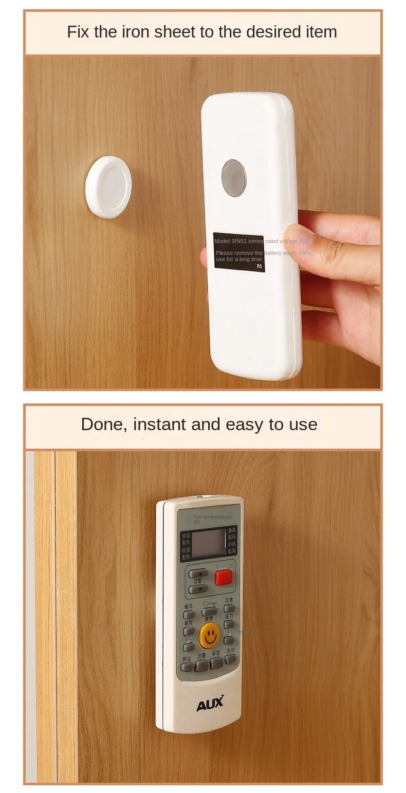 Magnetischer Fernbedienungshalter zur Wandmontage, selbstklebender Fernbedienungshalter, starker Halt, TV-Fernbedienungshalter für Zuhause und Büro – Detail 15