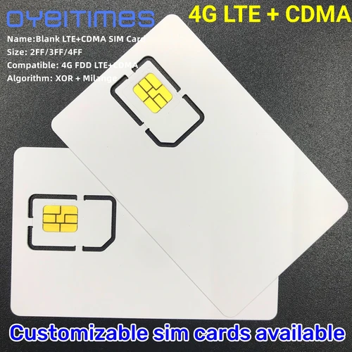 OYEITIMES 4G LTE + CDMA 블랭크 SIM 카드, 4G FDD LTE + CDMA SIM 카드, 프로그래밍 가능 LTE + CDMA SIM 카드, 미니, 마이크로 및 나노 블랭크 SIM 카드  Best5