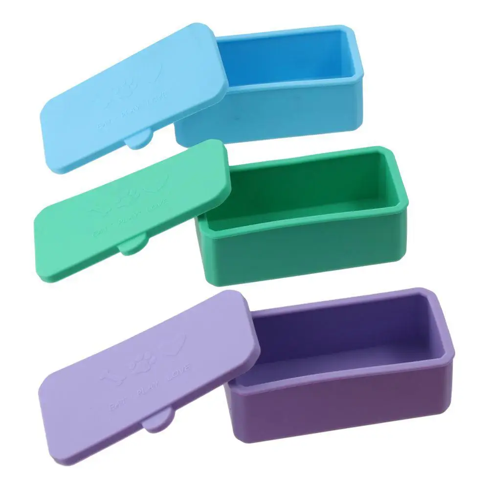 1/3pcs Silicone Food Distribution Box Red/Pink/Purple/Green/Orange/Blue 2/4 Inch Sauce Cups Lunch Box Containers Kitchen