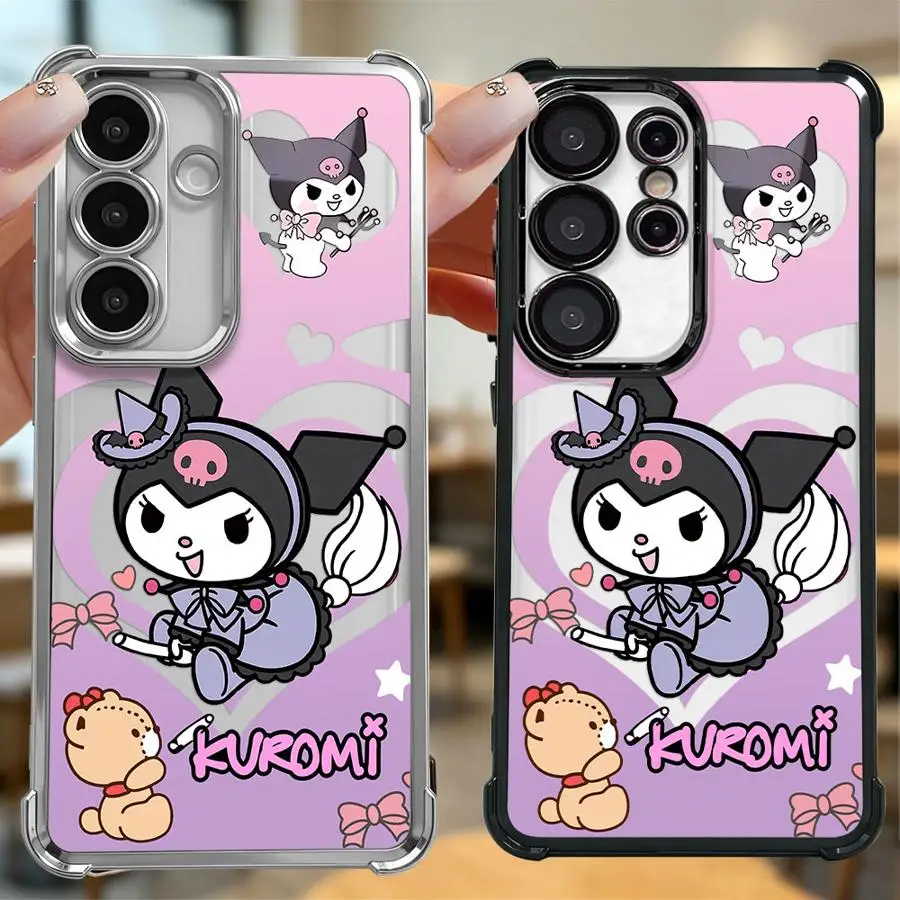 Cartoon Sanrio Kuromi Soft Phone Cover Case for Samsung Galaxy S26 Ultra S20 FE S22 S23 Plus S21 S25 Edge Note 20 S24