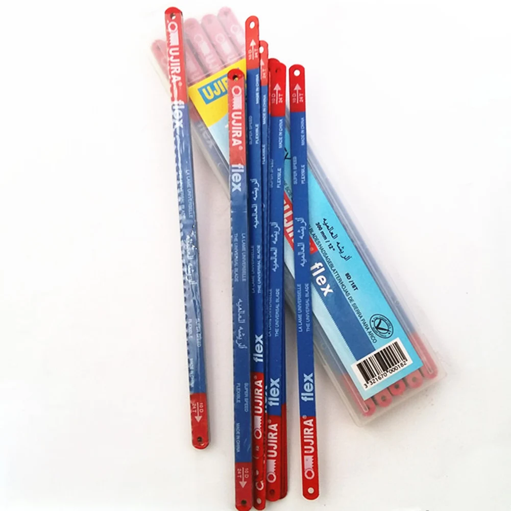 

10Pcs 14T/18T/24T Hacksaw Blade Kit 300mm M 35 Steel Hand Saw Blades Bi-Metal For Meat Wood Cut Hand Tools