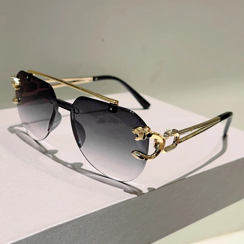 KAMMPT Randloze Pilot Zonnebril Mannen Mode Vintage Gradiënt Casual Shades Vrouwen Trendy Brand Design Outdoor Decor Zonnebril