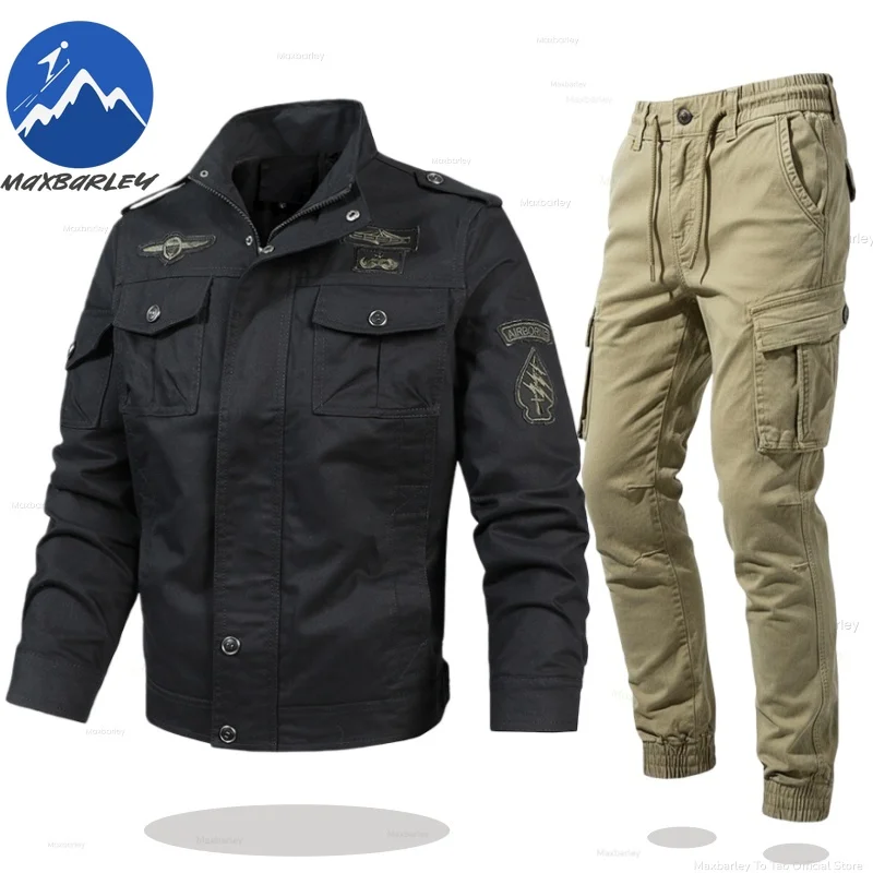 

Maxbarley Motocross Training Suit Set Mens 2026 Cotton Joggers Sportswear Jackets + Pants 2 Piece Suit Hunting Sportswear Sets