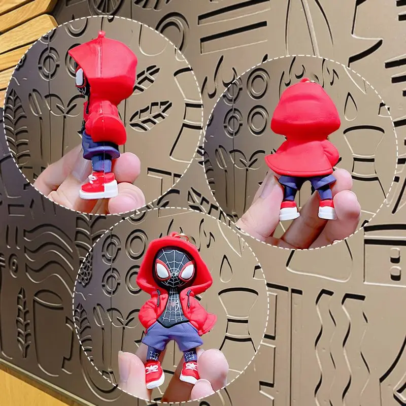 جديد سبايدرمان مارفل لطيف ولطيف شخصية باردة عالية القيمة طالب مقاوم للماء حقيبة الظهر الطرفية دمية قلادة سلسلة مفاتيح السيارة #3