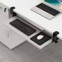 Drawer No-Drill Keyboard Tray Desk Underneath Desktop Extension Board Office Mouse Pad Keyboard Storage Organizer Tablet Stand