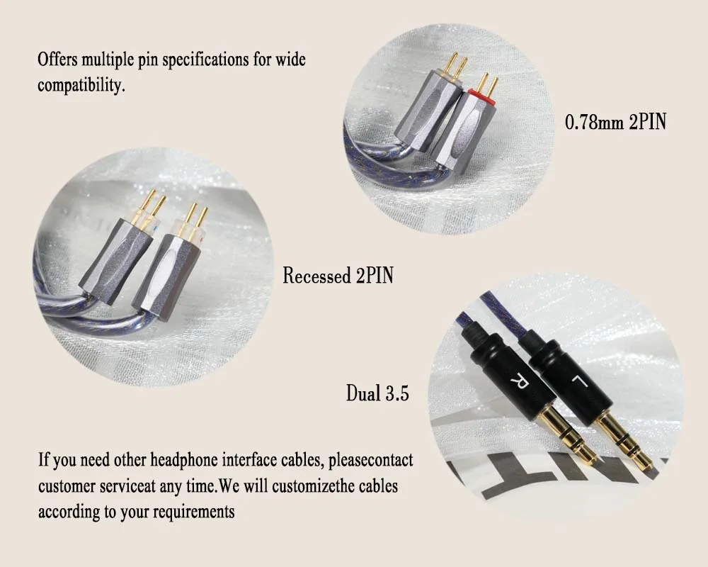 TRKAPLST-06 2-adriges HIFI In-Ear-Kopfhörer-Verlängerungskabel mit 2,5/3,5/4,4/6,35mm IE900 0,78-2PIN MMCX für KZ FIIO – Detail 11