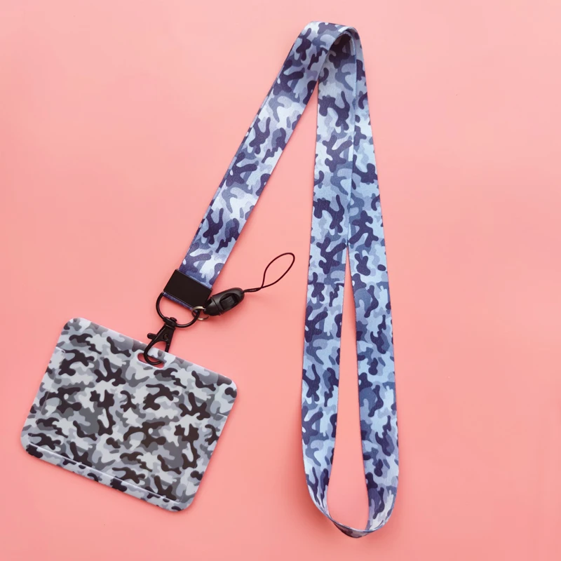 Mode männer Camouflage Karte Fall Lanyard ID Abzeichen Halter Bus Karte Abdeckung Tür Karte Kreditkarte Halter Neck Strap – Detail 6