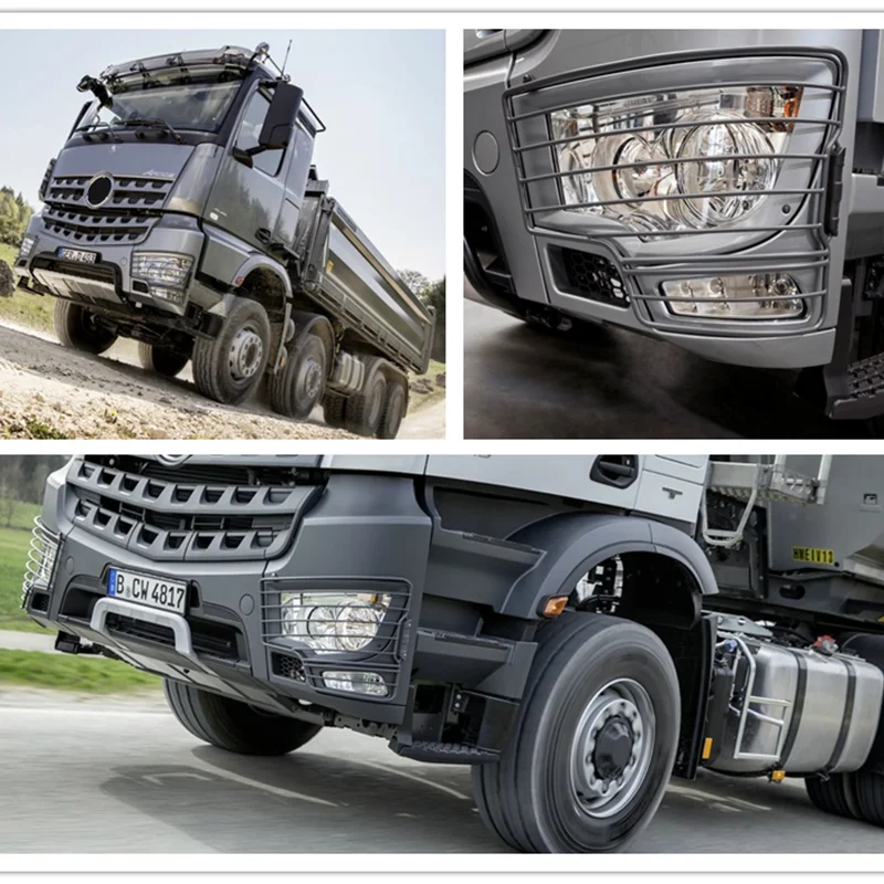 Pantalla protectora de faro de Metal a escala 1:14 para camión volquete Tamiya RC para BENZ Arocs 3363 3348, piezas de bricolaje para coche, 1 par