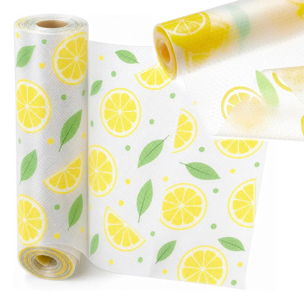 6Pcs Thickened Refrigerator Mat – Washable Cuttable Non-Slip Liner, Oil-Proof Shelf Protector with Lemon Pattern, ZSY