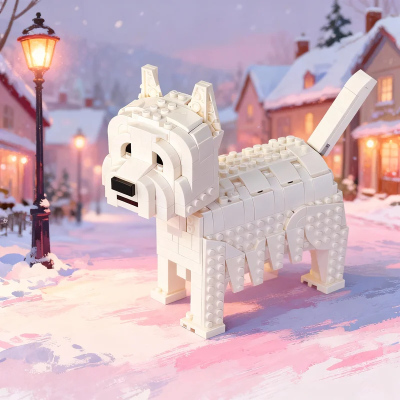 

521pcs MOC West Highland White Terrier Creator Expert Model Building Blocks Construction Toys Christmas Gifts Idea Education