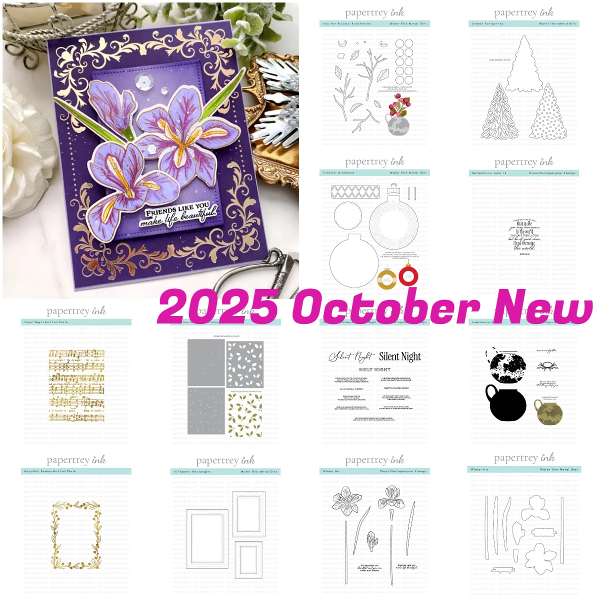 

New Christmas Silent Night Metal Cutting Dies Hot Foil Stamps Stencils for Scrapbooking Stamp Photo Album Decorative Embossing