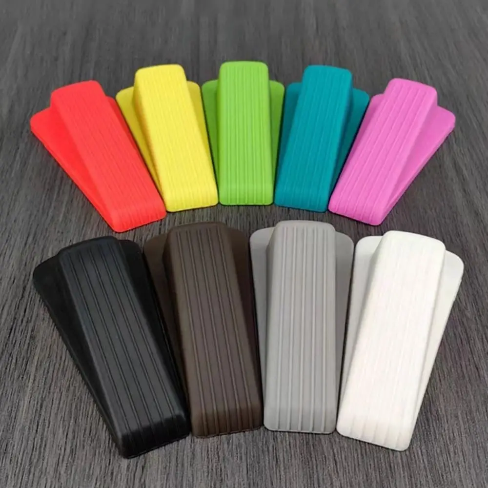 New Safety Door Stopper with Metal Alloy Rubber Door Stop Wedge Works Quite Hold Heavy Doors Firmly by Non-Skid Rubber Base Grip