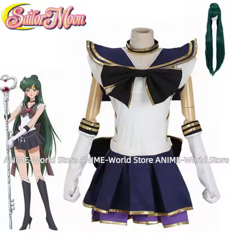 Anime Living Theatre Meiou Setsuna Sailor Pluto Cosplay Costume Wig