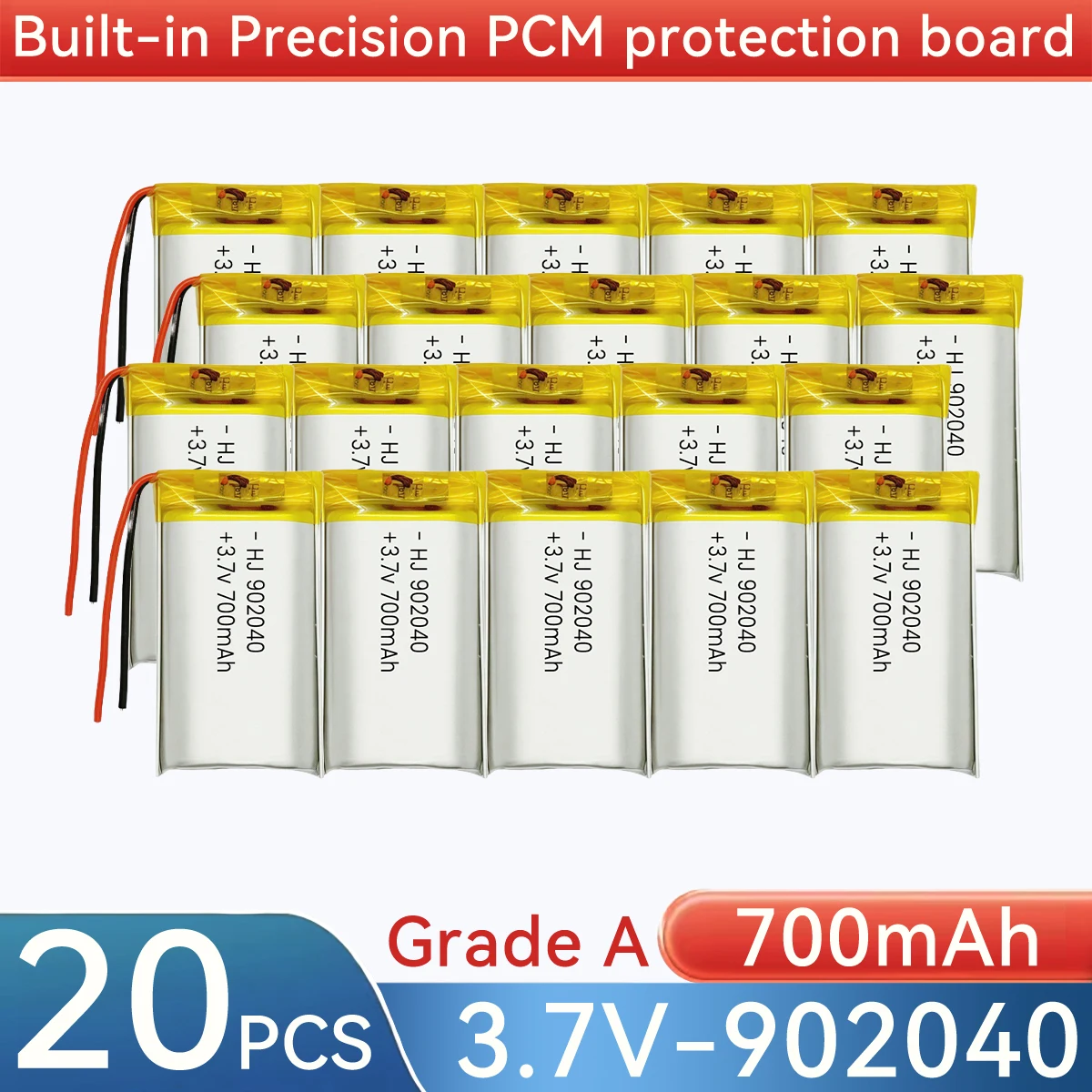 1-20pcs 902040 3.7V 700mAh Lithium Polymer LiPo Battery for 902030 302040 402040 502040 602040 702040 802040 102040
