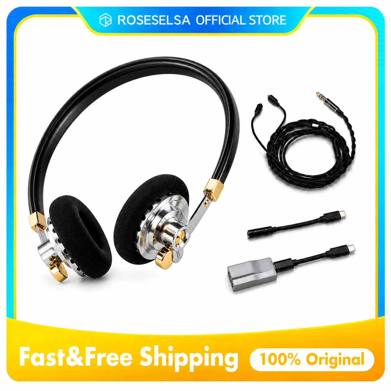 Retro Gaming Cables - Roseselsa Distant Mountain On-Ear Wired Headphones