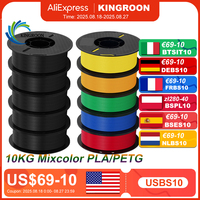 KINGROON 10KG PLA Filament PETG 3d Filament 1.75mm For 3D Printer Filament Bundle Mixed colors FDM Printing Material Fast Ship