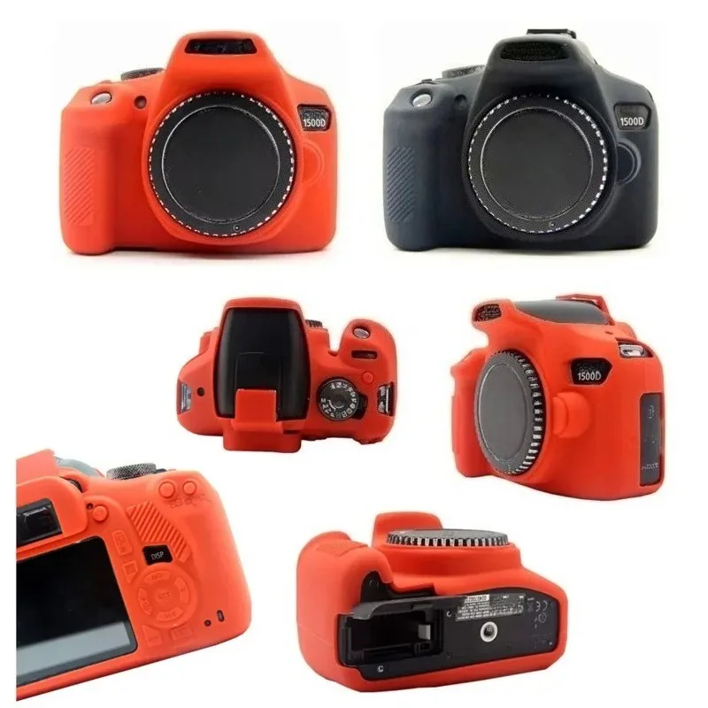 DSLR حقيبة كاميرا لكانون EOS 1300D 1500D 2000D لطيفة لينة سيليكون المطاط حافظة كاميرا درع الجلد DSLR حقيبة غطاء الجسم حامي