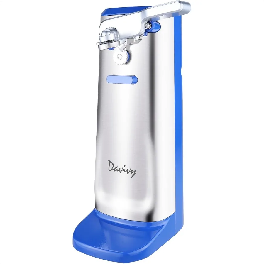 

Electric Can OpenerStainl Steel Slim Automatic Can Opener One Touch Easy to Use for Arthritis Sier+Royal Blue