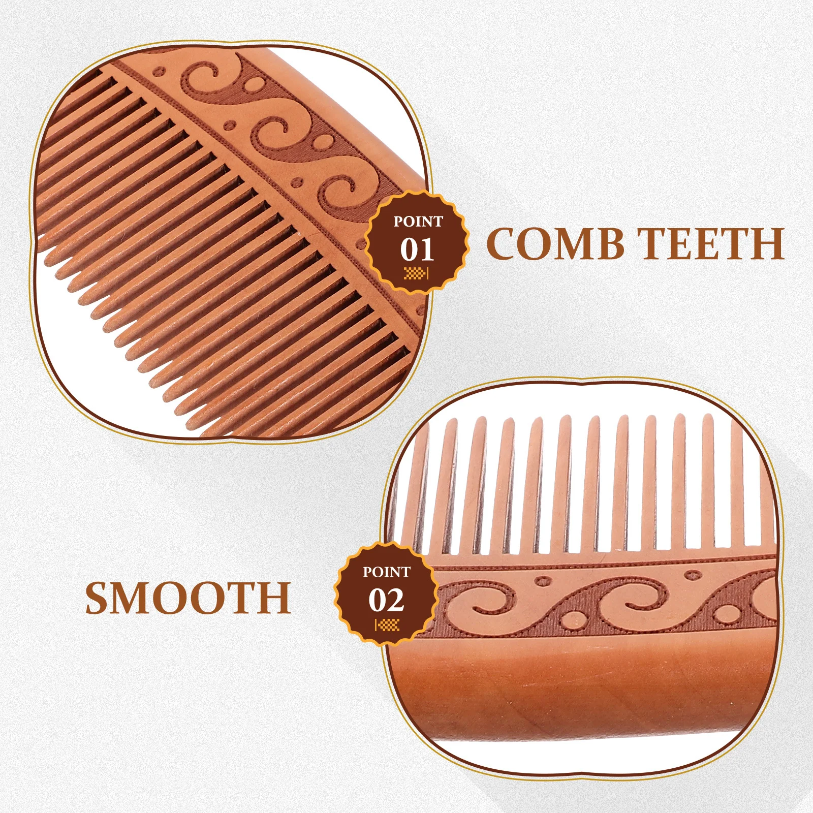 

2Pcs Anti-Static Wooden Hair Combs Smooth Surface Scalp Massage Detangling Comb Hair Cutting Styling Comb for Women Men