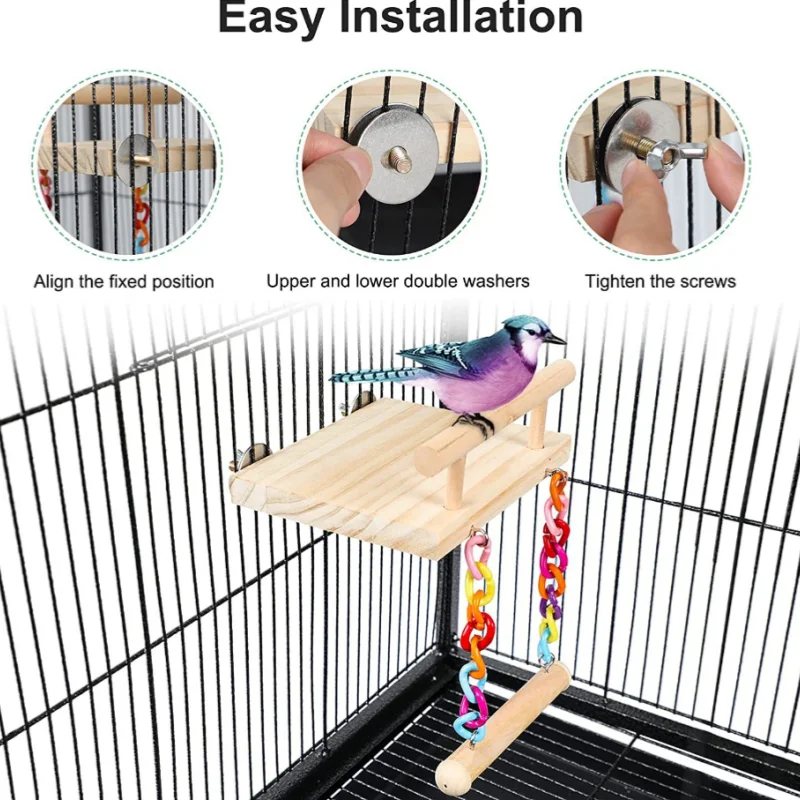 Parrot Toy Bird Cage Decoration Pendant Small Bird Cage Nibbling Toy Parrot Springboard Swing Combination Toys Are Varied