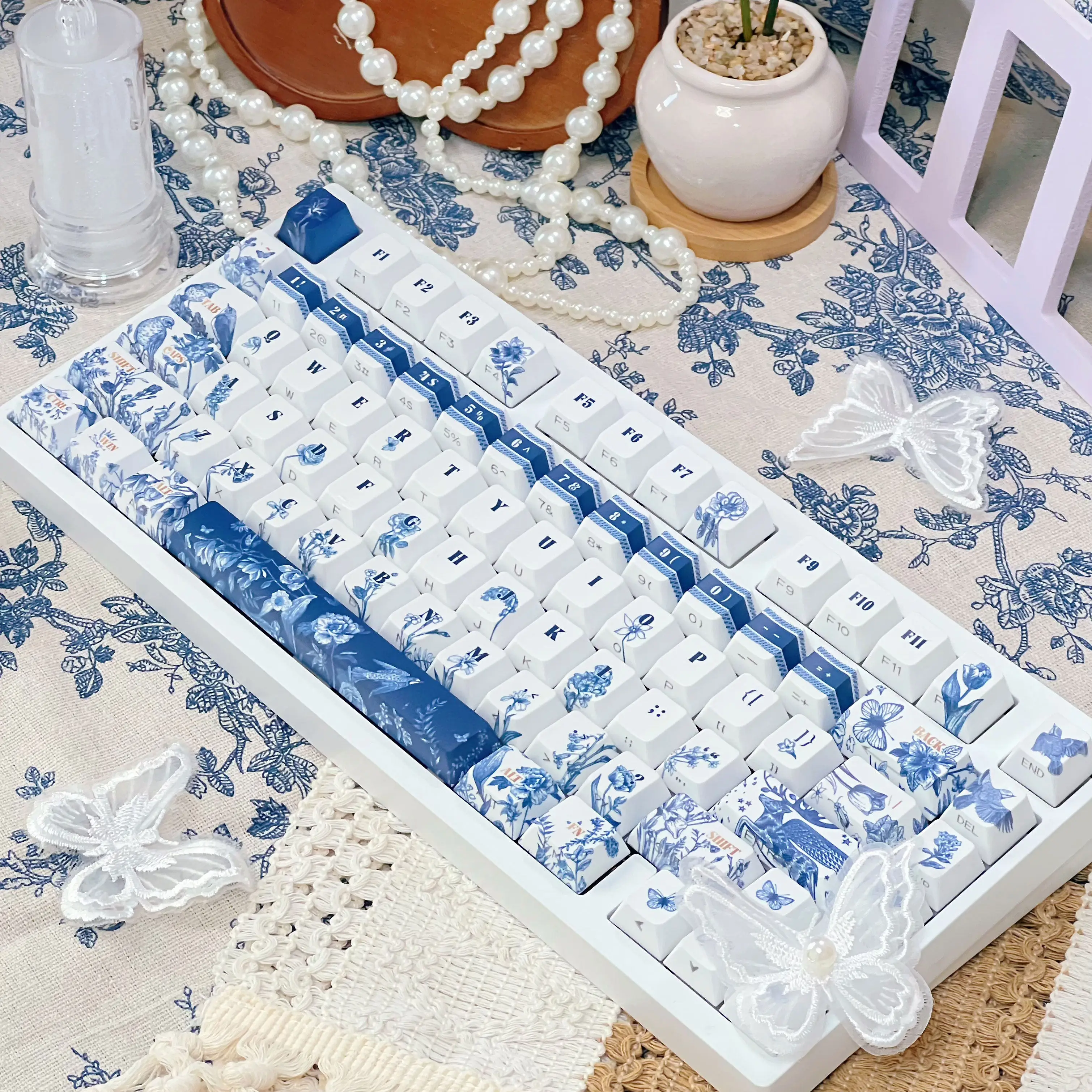 

120 клавиш The Secret Garden Key Cap PBT Keycaps Cherry Keycaps Подарочная механическая клавиатура Dye-Sub для изготовления 68 Mad68 Wooting 60