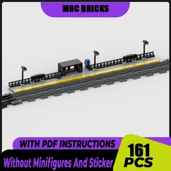 Railway Train Series Moc Building Bricks Train Station Loop Of Track Model Technology Modular Blocks Construstion  Assembly Toys