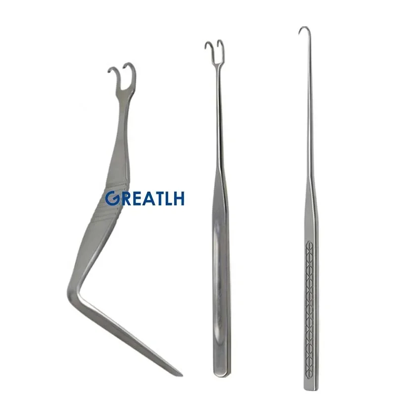 GREATLH Nose Shaping Pull Hook Nasal Cavity Pull Hook Rhinoplasty Instrument Stainless Steel Plastic Tool