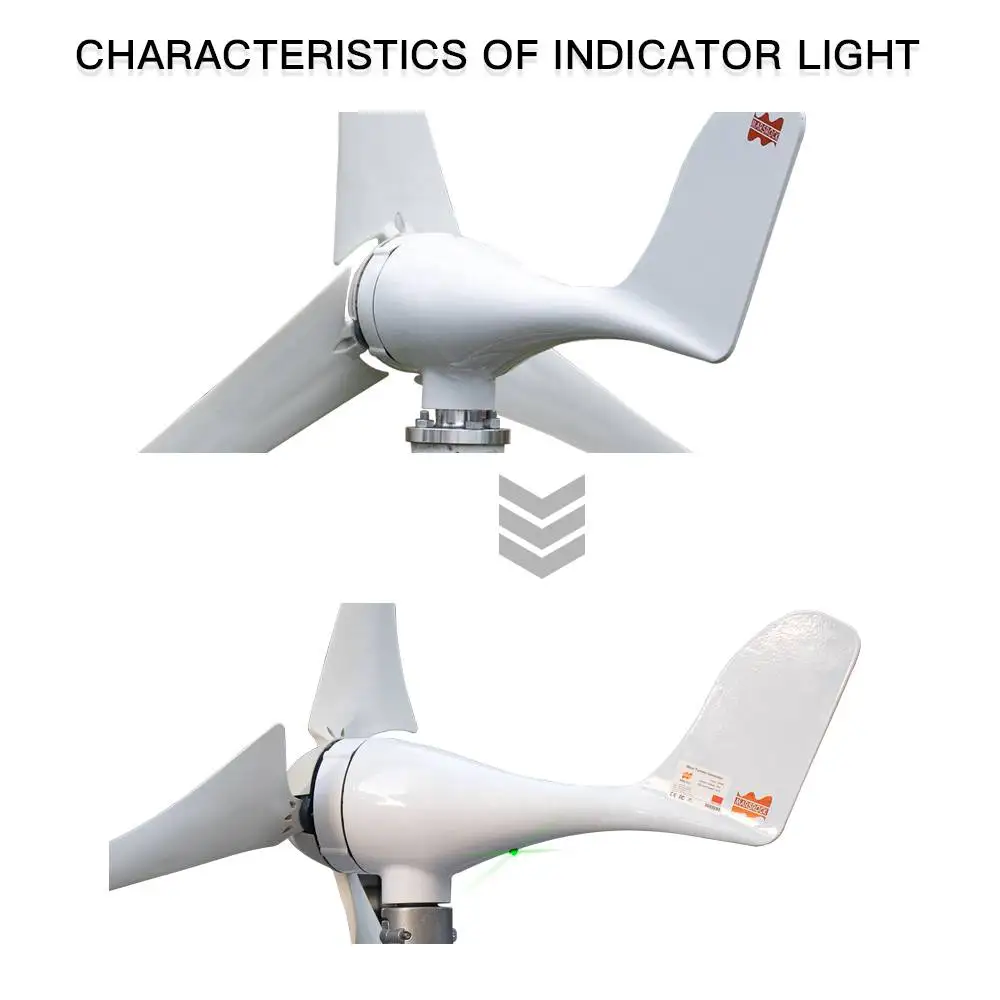 600W 12V 24V Wind Turbine Generator 3 5 Blades Residential AC Hawt Wind Mill with Free MPPT Controller Charging Indicator LED