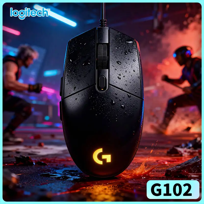 

Проводная мышь Logitech G102 с высокоточным сенсором HERO, частотой опроса 1000 Гц, RGB-подсветкой, идеально подходит для ПК, Mac, игр и офисных задач