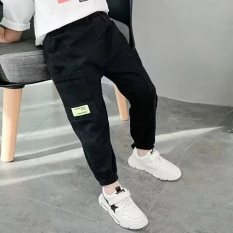 Boys Summer Ice Silk Mosquito Repellent Pants Loose Casual Harem Jogger Trousers for Little Kids Big Children Students