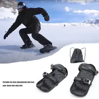 Mini Short Ski Skates Skis Boots Skiboards Adjuatable Adults Short Shoe Snowblades Portable for Winter Outdoor Sports Snow Board