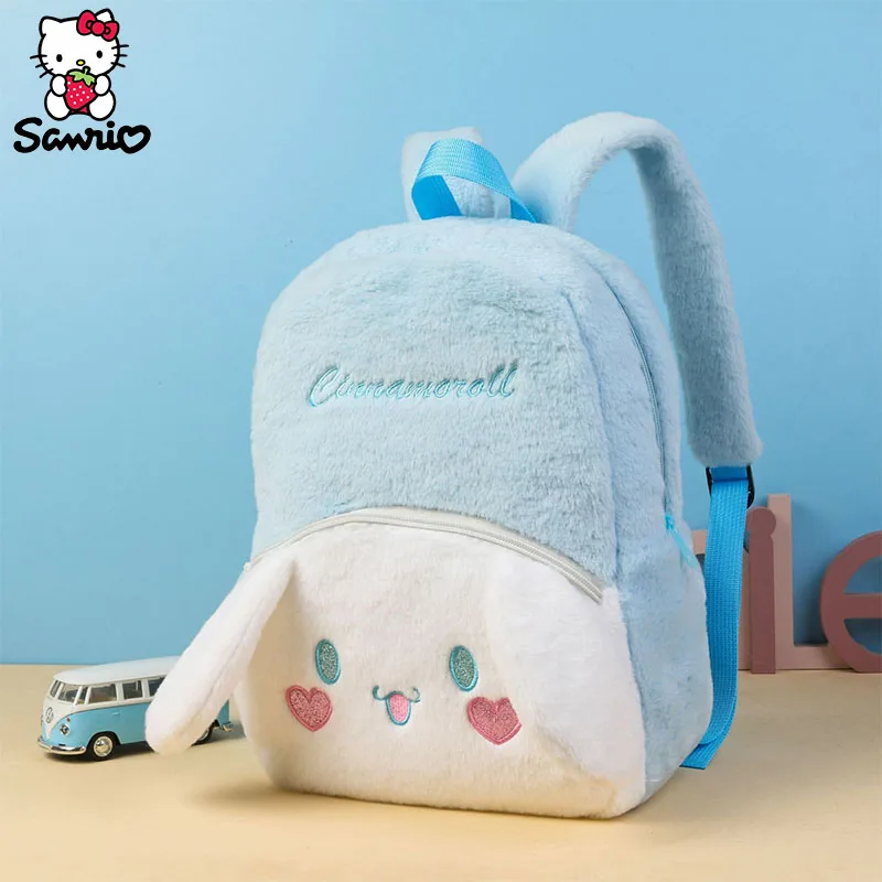 Plushie Sanrio Backpack Kuromi Bagpack Cinnamoroll Plush Bag My Melody Double Shoulder Bag Hello Kitty Storage Pouch Girl Gift