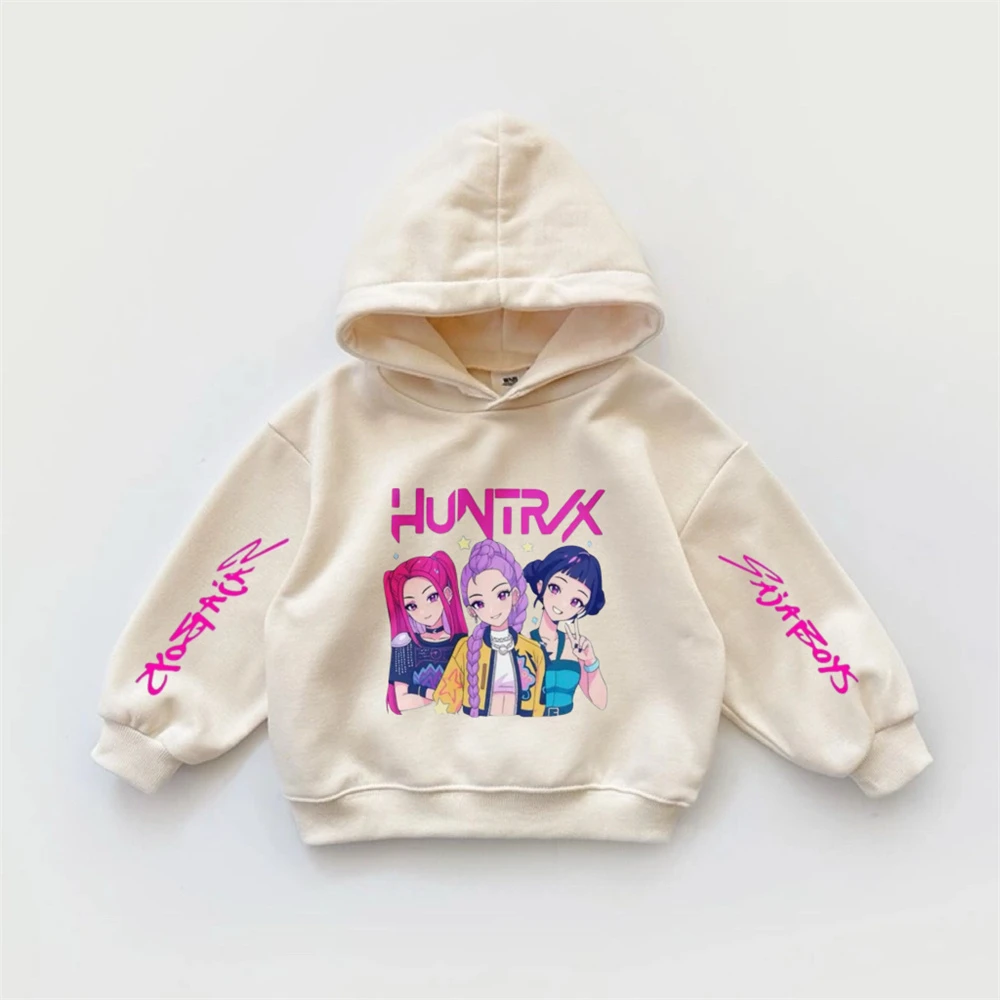 ملابس رياضية فضفاضة غير رسمية بلوفرات عصرية بقلنسوة ملابس Kpop شيطان الصيادين بلوزات مطبوعة للأطفال من سن 2 3 4 5 6 7 سنوات #3