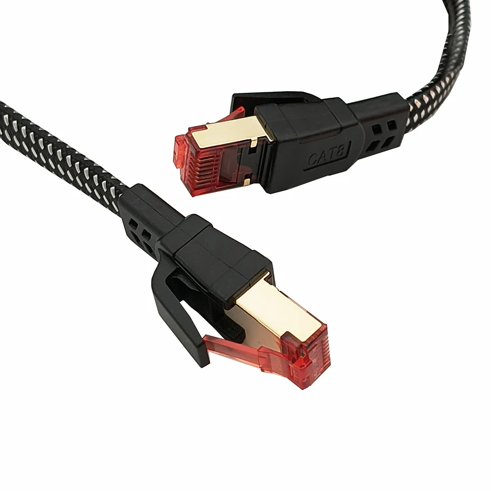 1M/2M/3M RJ45 Cable CAT8 patch pord SFTP flat wire braided network cable 40G