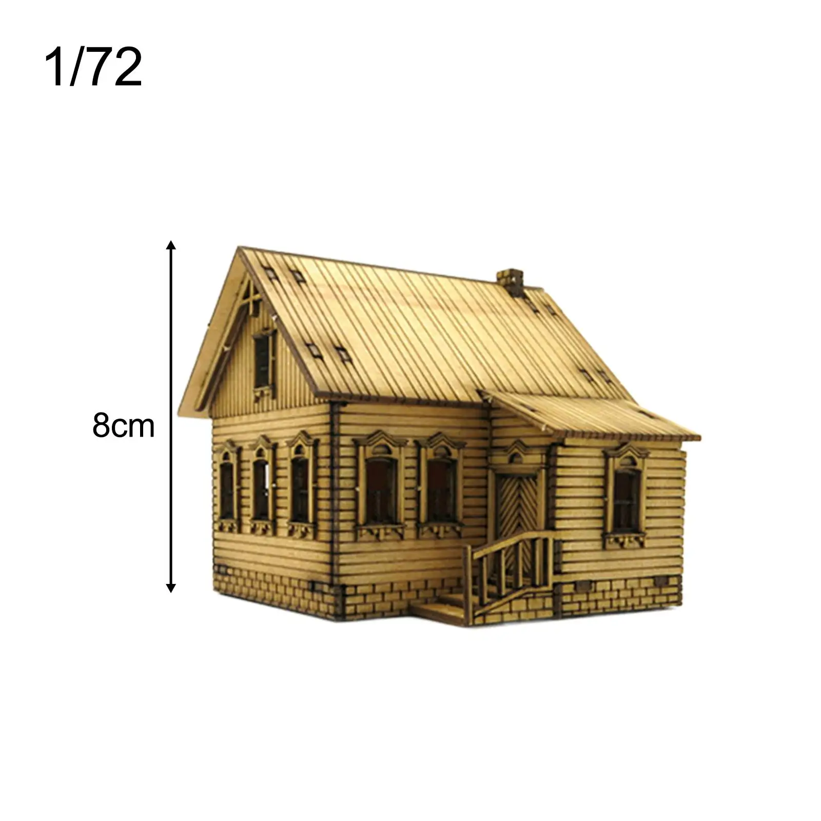 1/72 Handmade Miniature House, Architecture Scene Model, Unassembly for Micro Landscape