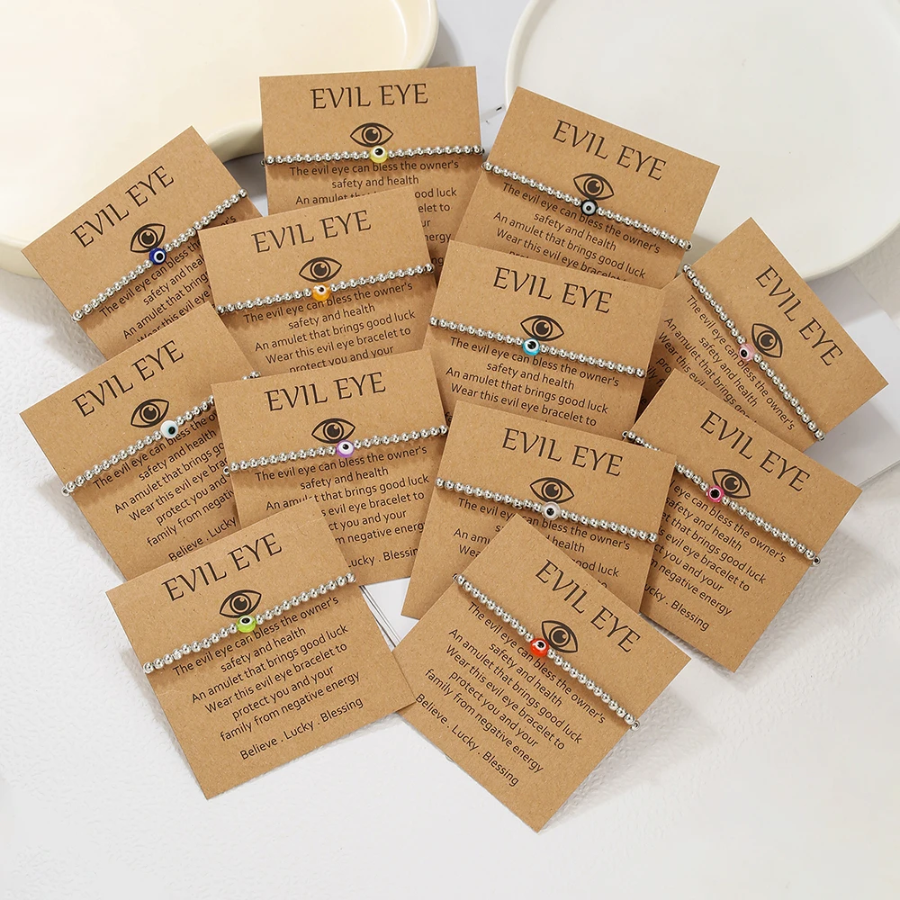 

Turkish Evil Eyes Beaded Bracelet CCB Beads Colorful Lucky Bracelets for Women Men Couple Friendship Jewelry Pulseras Homme