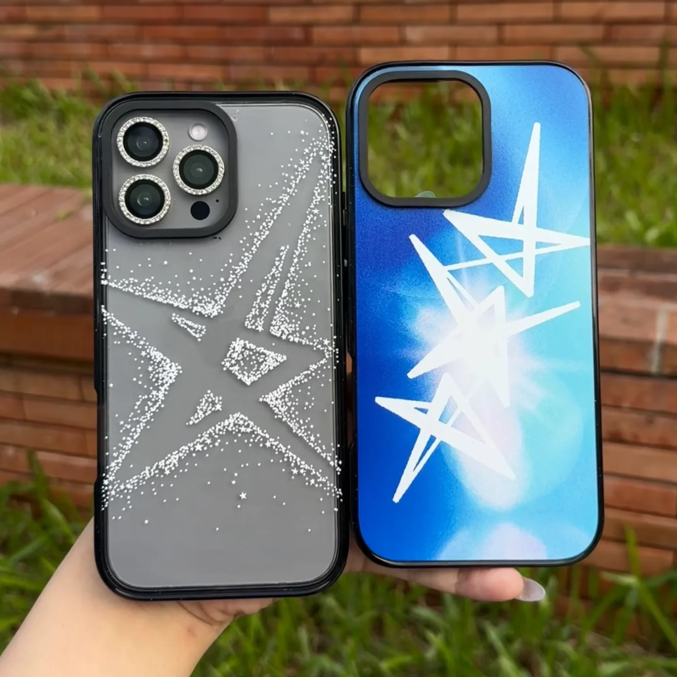 

Star Korean Black Acrylic Border Magnetic Case: Compatible with IPhone 12 13 14 15 16 17 Pro Max