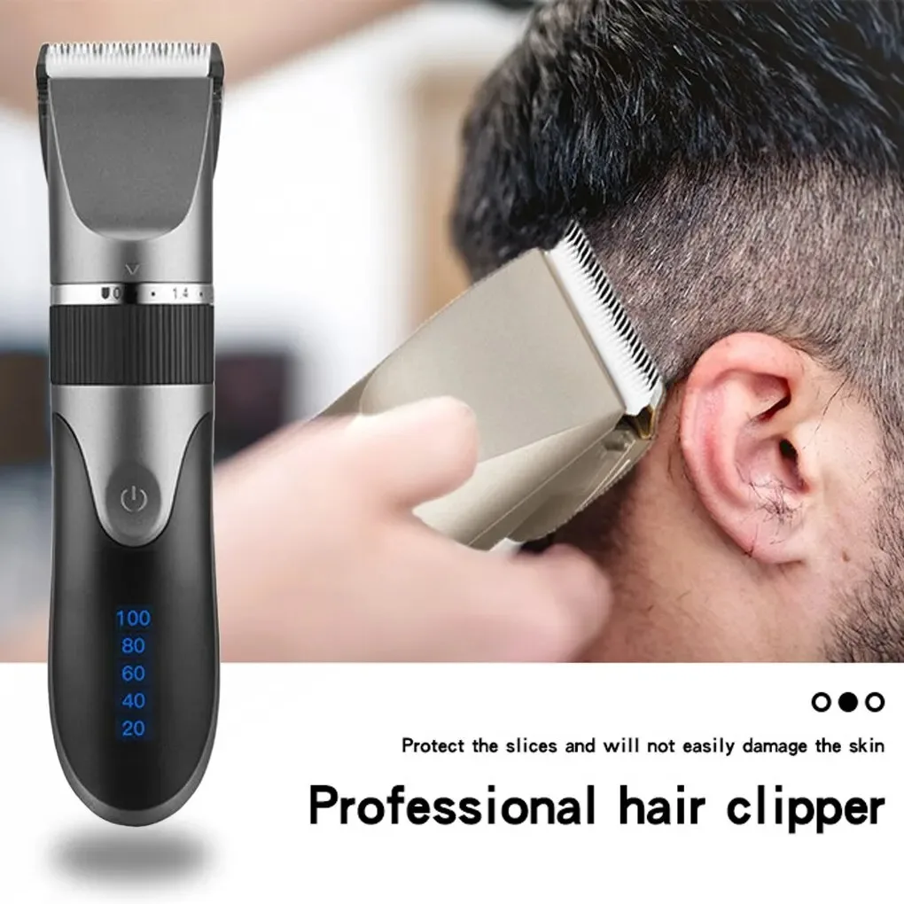 プロの電気理髪バリカン男性理容ひげトリマー充電式バリカンセラミック刃ヘアトリマー