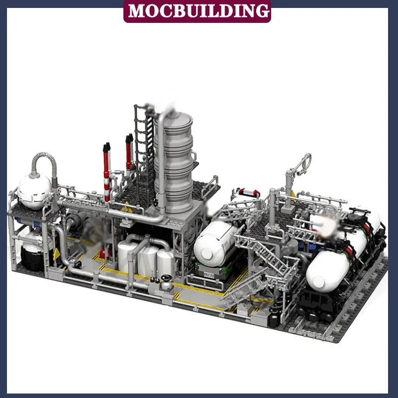 Urban Construction Train Industrial Model Building Block Assembly Chemical Plant Truck TranSport Vehicle MOC Collection Toys