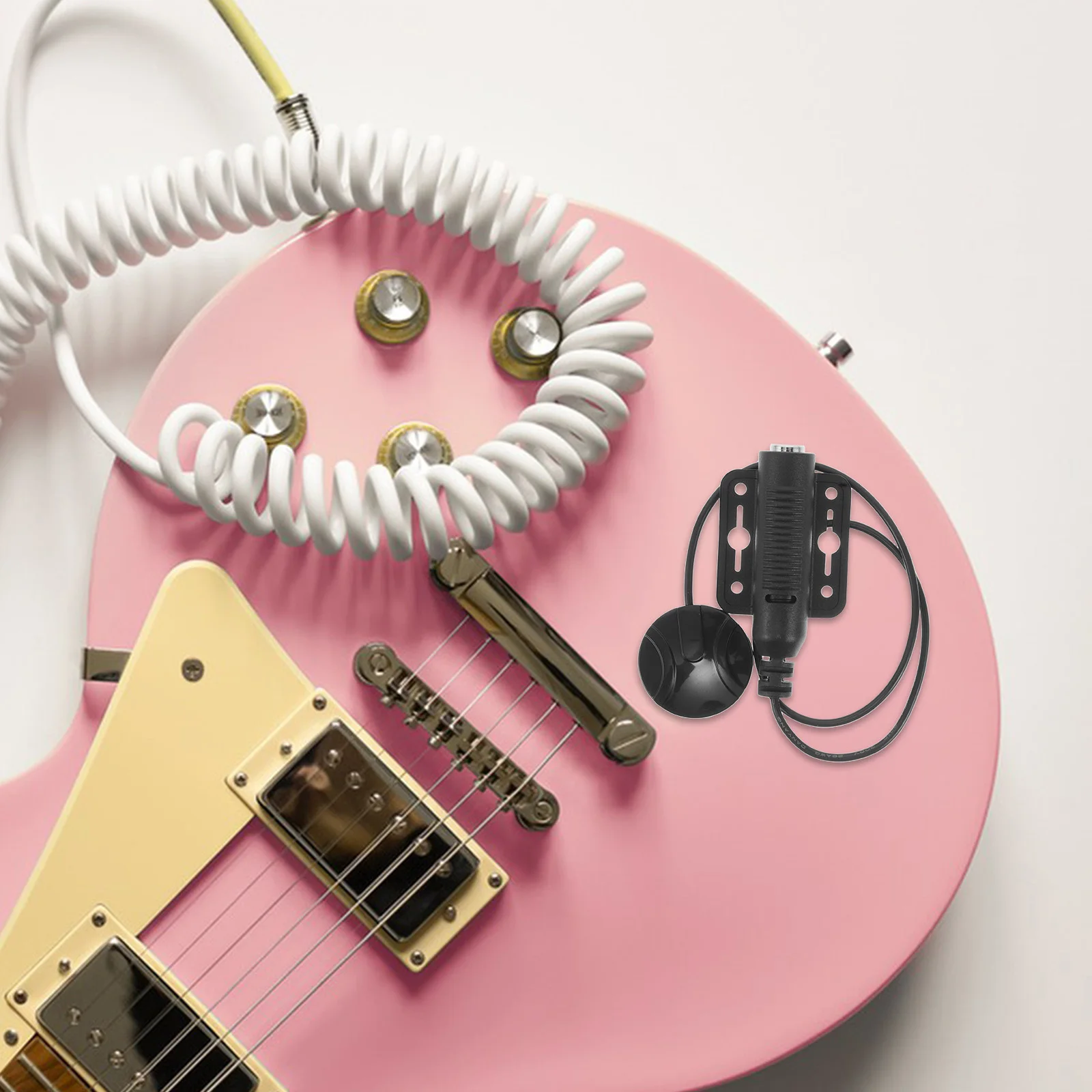 

Universal Instrument Pickup Guitar Ukulele Kalimba Sensitive Audio Output Live Show Recording No Drill Simple Use