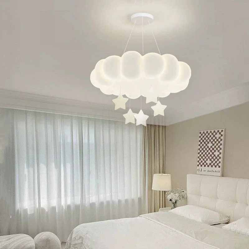 Modern Children Ceiling Lights Circular Cloud Indoor Lamps Art Home Decoration LED Chandelier for Living Room Bedside Restaurant
