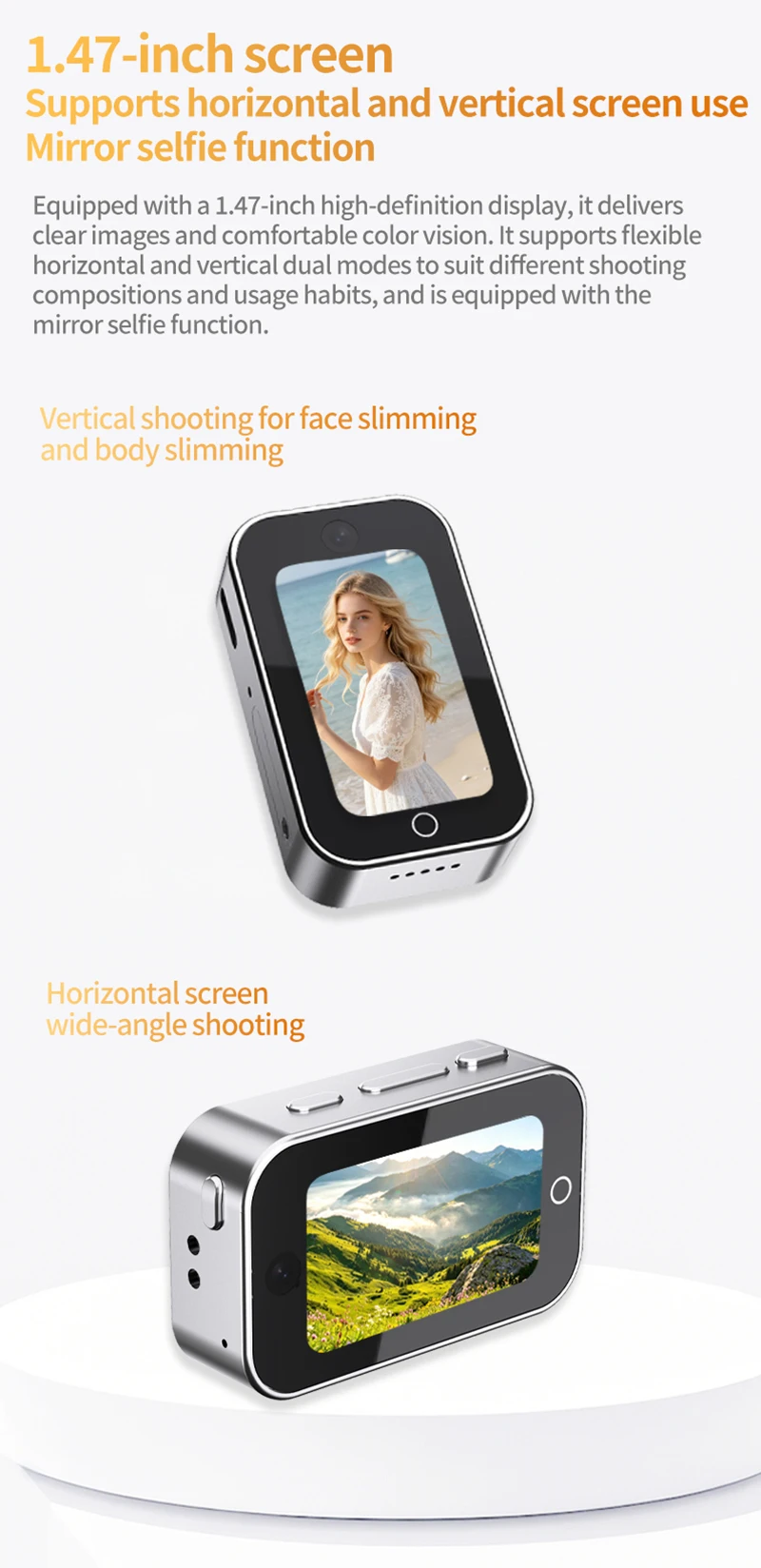 OnePus Dual-Objektiv Magnetische Daumenkamera 2.7K 1080P Pocket Sport Cam WIFI Autofokus Bodycam Tragbare Helmkamera – Detail 9