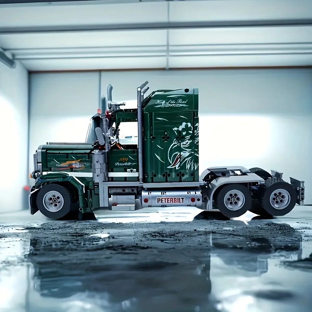 MOC تكنيك شاحنة رئيس جرار سوبر سباق السيارات 2105 قطعة ألعاب مكعبات البناء مجموعة سيارة الطوب أفضل هدايا عيد الميلاد عيد الميلاد